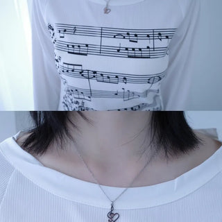 note heart necklace
