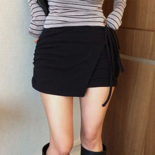 Airbin banding wrap skirt-pants