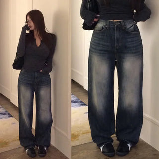 Nate washed denim wide pants