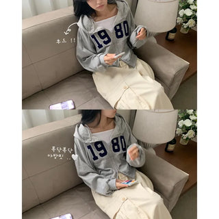[New Autumn Arrival / Oversized] 1980 Embroidered Zip-up Hoodie