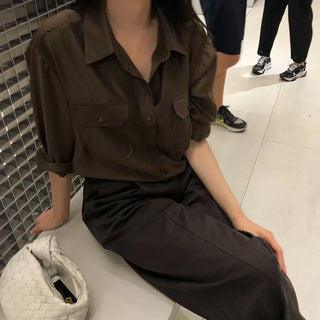 Mellow Pocket Loose Fit Shirt for Wedding Guests and Work