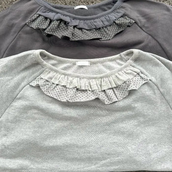 Dot Frill Oversized Sweatshirt