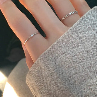 Simple Cubic Skinny Twisted Silver Ring
