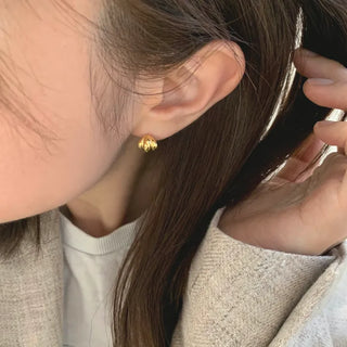 Croissant Volume Mini Bold Silver Earrings
