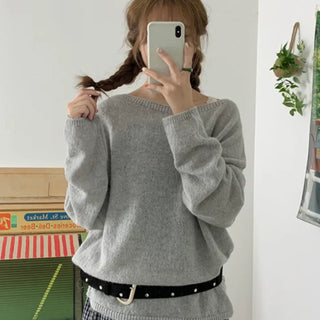 Box boat neck wool alpaca knit on the nose