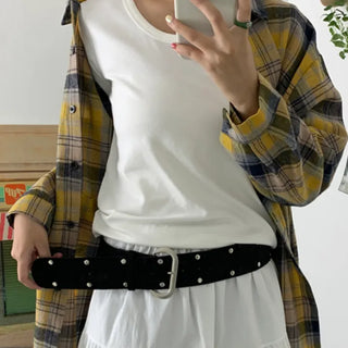 Len wide suede belt