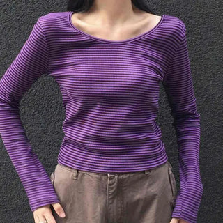 Striped Loose Long Sleeve T-shirt