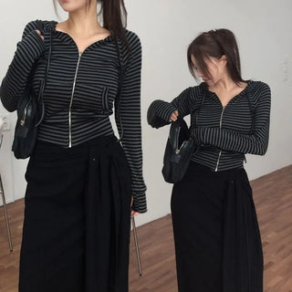 Hickle Stripe Zip-up Hoodie