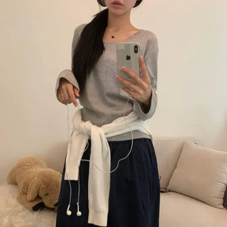 [New Autumn Arrival/Standard ver] Boxy Basic Oversized Plain Round Long Sleeve Inner Tee