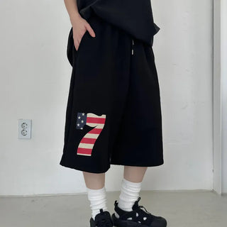 [UNISEX] Number Bermuda Sweatpants