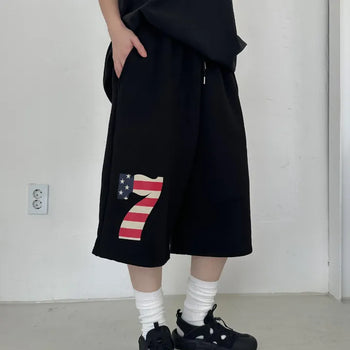 [UNISEX] Number Bermuda Sweatpants
