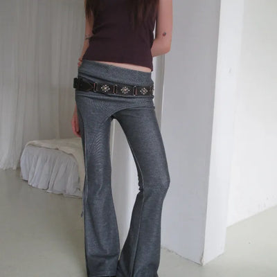 Tie bootcut pants (2 colors)