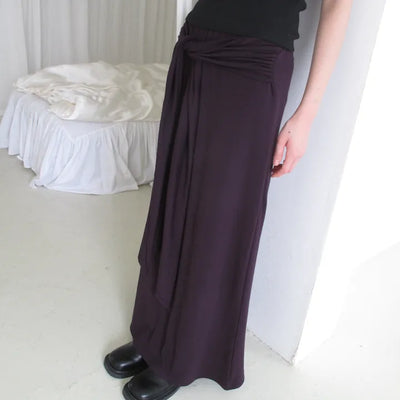 Tie Long Skirt (2 colors)