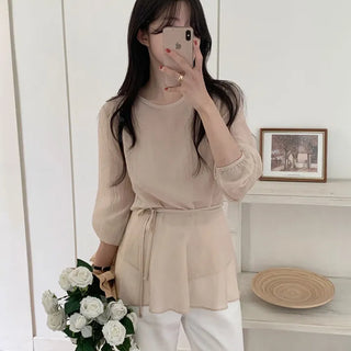 Transitional Chiffon Layered Wrap Blouse