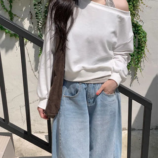 Halter Neck Sleeveless Set Off-Shoulder Sweatshirt