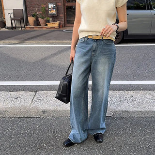 Pat Medium Blue Straight Fit Vintage Denim Pants Jeans