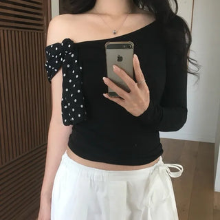 Dot one-shoulder top