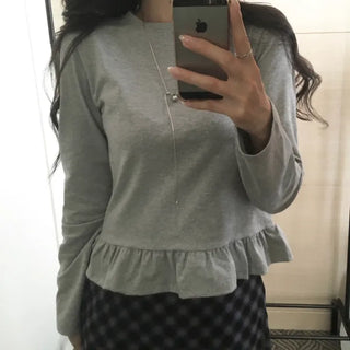 frilled long-sleeve shirt