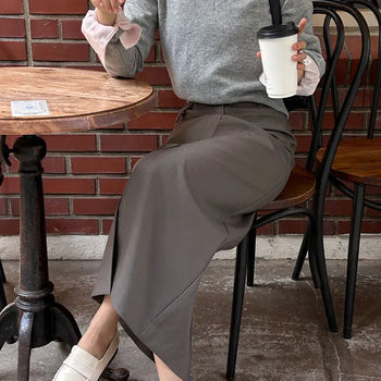 AUTUM Classic Belted Pencil Skirt