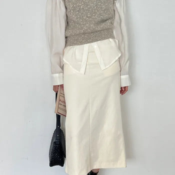 GATHER H-line maxi skirt