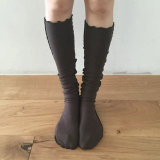 ribbed long knee socks