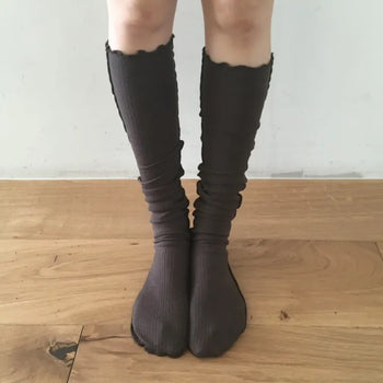 ribbed long knee socks