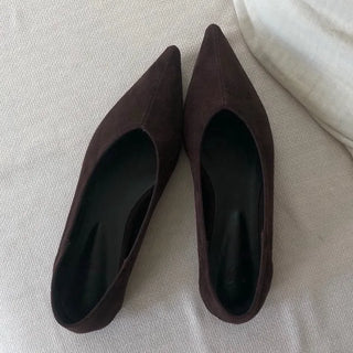 Brown suede stilettos