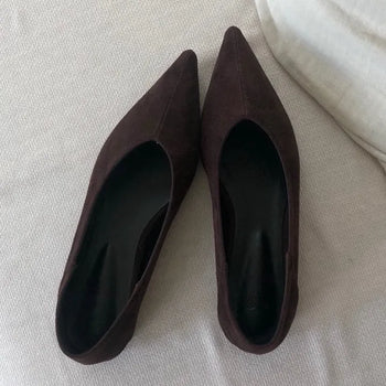 Brown suede stilettos