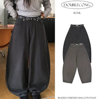 Beaded Stud Balloon Pants