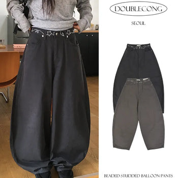 Beaded Stud Balloon Pants