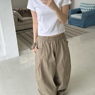 [UNISEX] Rivet Pintuck Elastic Waist Pants (3 colors)