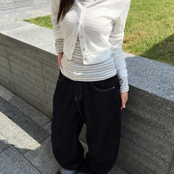 Loop hooded cardigan
