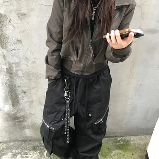 [Autumn🍂/High Demand!] Kuroki Military Vintage Crop Bomber