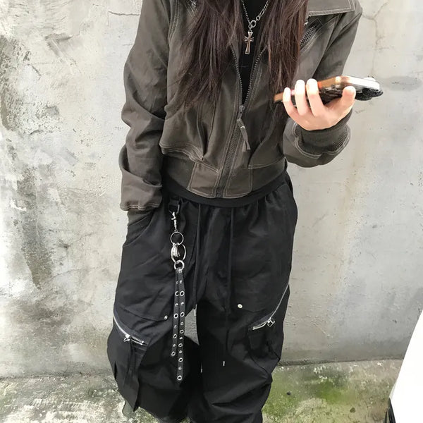 [Autumn🍂/High Demand!] Kuroki Military Vintage Crop Bomber
