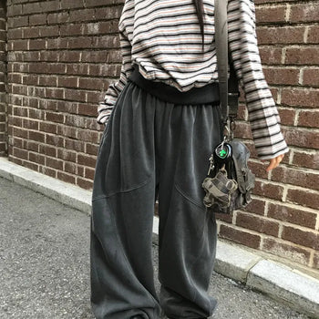 Saku Vintage Cut Pigment Wide Sweatpants (2 colors)