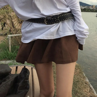 Dias Suede Flare Skirt