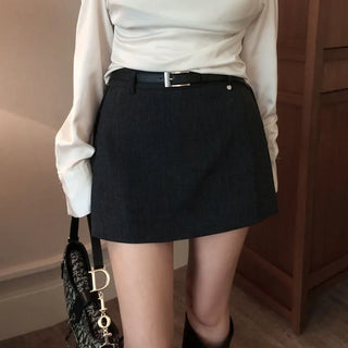 Dixon belt slit skirt-pants