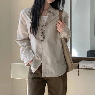 Another Loose Fit Striped Long Sleeve Shirt