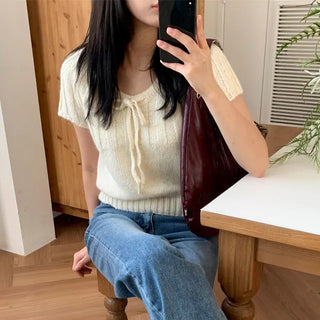 Salt Wool Alpaca Short Sleeve Knit 2 Colors