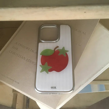 Green Star Apple Stripe Silver Epoxy iPhone Case