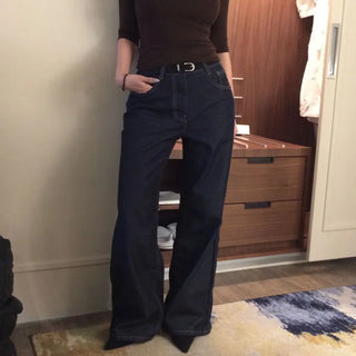 Collison raw denim wide pants