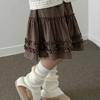 Marie Frill Check Midi Skirt