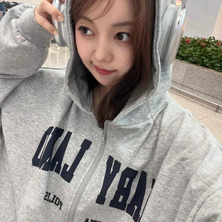 Casual Unisex Cotton Oversized Zip-up