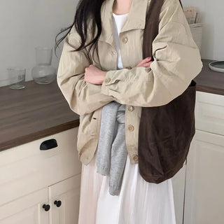 Loose Fit Blouson Jacket  Windbreaker Field Jumper