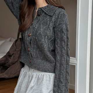 Julie Cable Knit Collar Cardigan