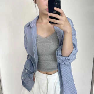 Effortless Oversized Striped Shirt