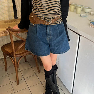Flare Pintuck Half Denim 1 Color