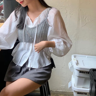 Ronel Wrinkle Shirred Strap Blouse