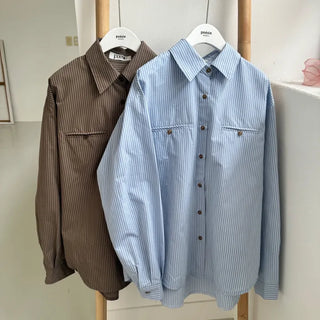 Lotte Double Pocket Striped Shirt