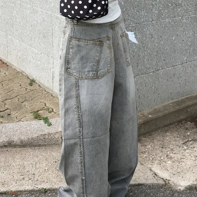 Our Double Pocket Wide Denim with Cut-out Details